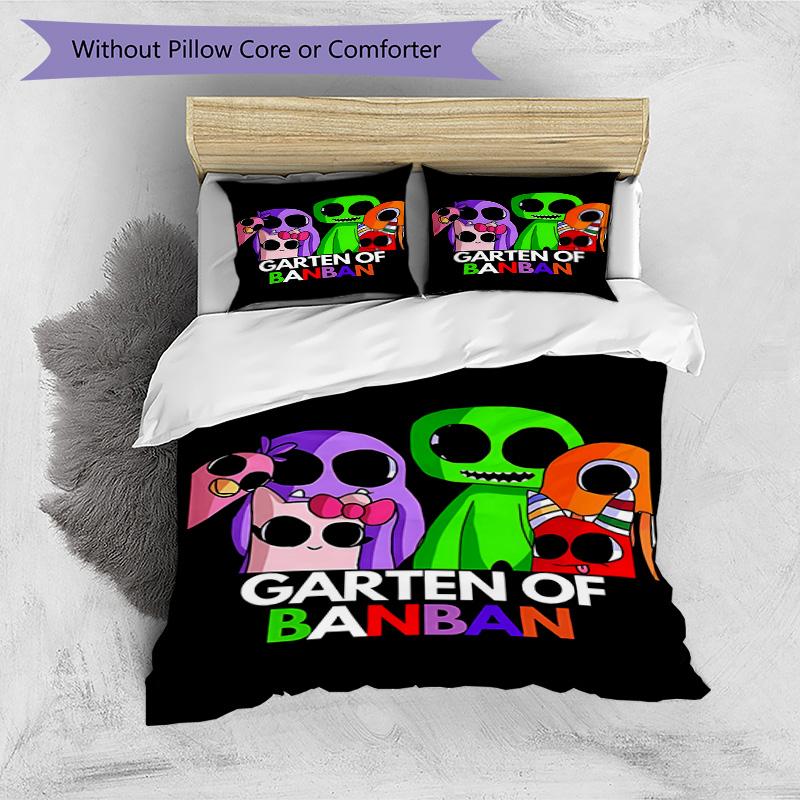 3pcs Duvet Cover Set (1*Duvet Cover + 2*Pillowcase, Without Core), Game Rainbow Friends Print Bedding Set, Bedroom Decor, All‑Season, Birthday Gift