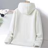 Yousheng Men Fall Winter Coat Hooded Zipper Closure Long Sleeves Drawstring Loose Thick Warm Solid Color Cardigan Daily Wear Hoodie Jacket