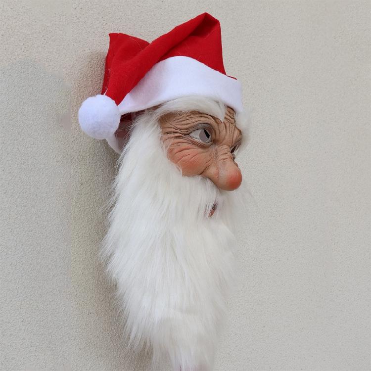 Maschera Barba Babbo Natale per le Feste di Natale Rossa Divertente Parrucca Maschera di Father Christmas per Festa di Natale Costumi Cosplay