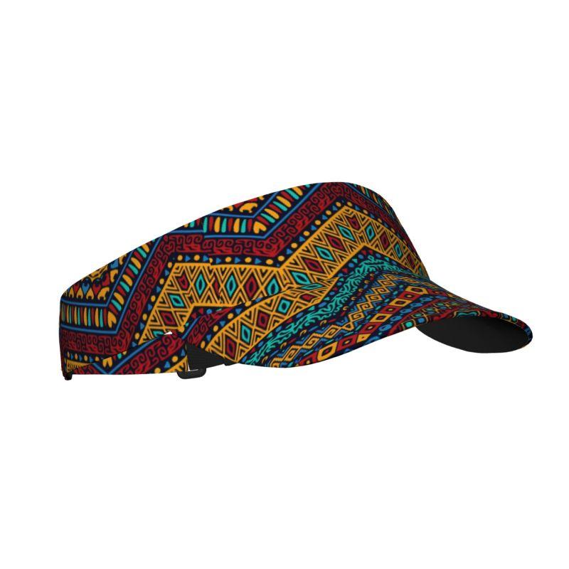 

Boho Colorful African Ethnic Tribal Geometric Sun Visor Hats Empty Top Baseball Cap for Sport Golf Tennis Running Hiking Camping