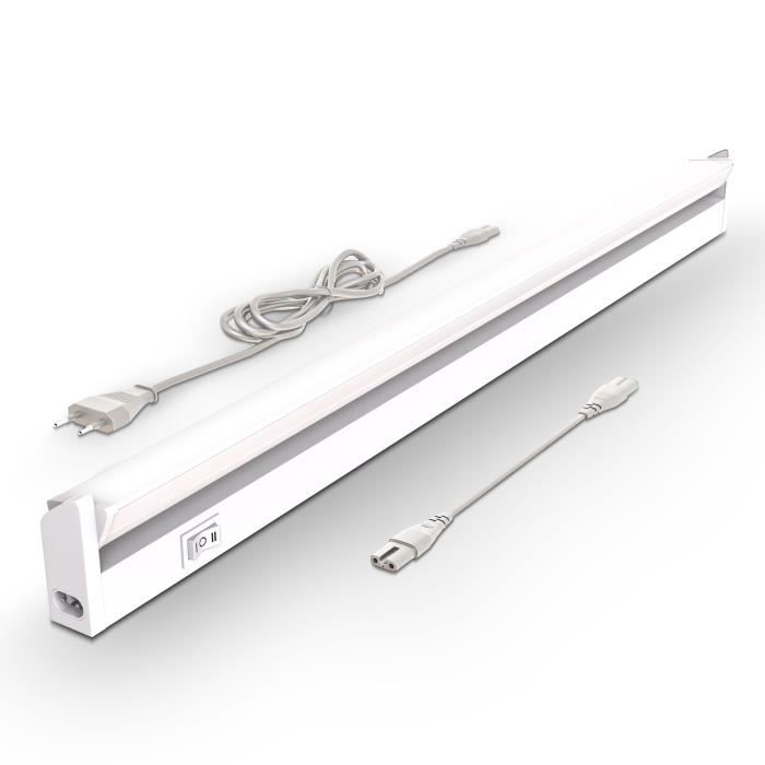 Réglette LED barre lumineuse placard pivotable de 150° pour cuisine atelier couleur blanche