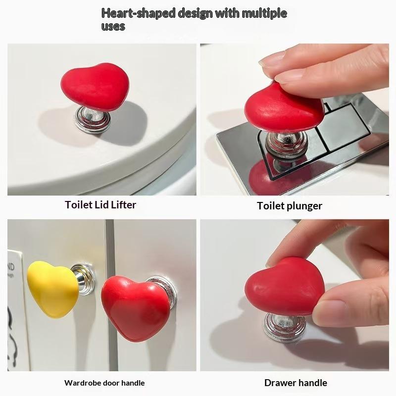 1Pcs Bathroom Water Tank Buttons Heart Shape Toilet Presser Love Toilet Press Button Bathing Room Decor Nail Protector