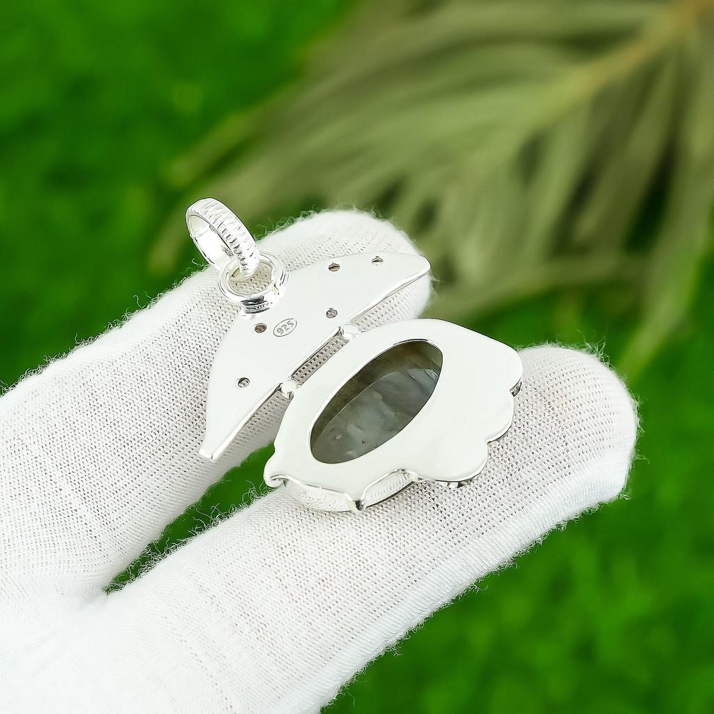 Oval Labradorite Gemstone 925 Silver Daughter Wedding Bezel New Pendant Jewelry