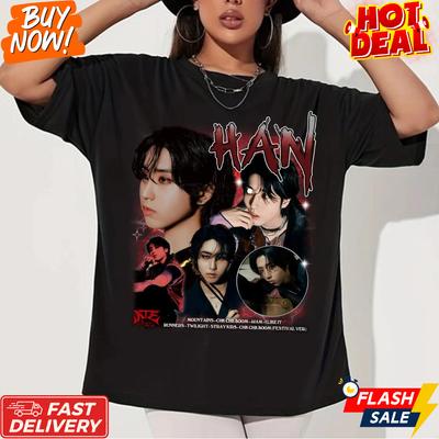 Camiseta Unisex Inspirada en Han Stray Kids DominATE Tour 2025 Hecha por Fans Concierto Kpop Camiseta Unisex