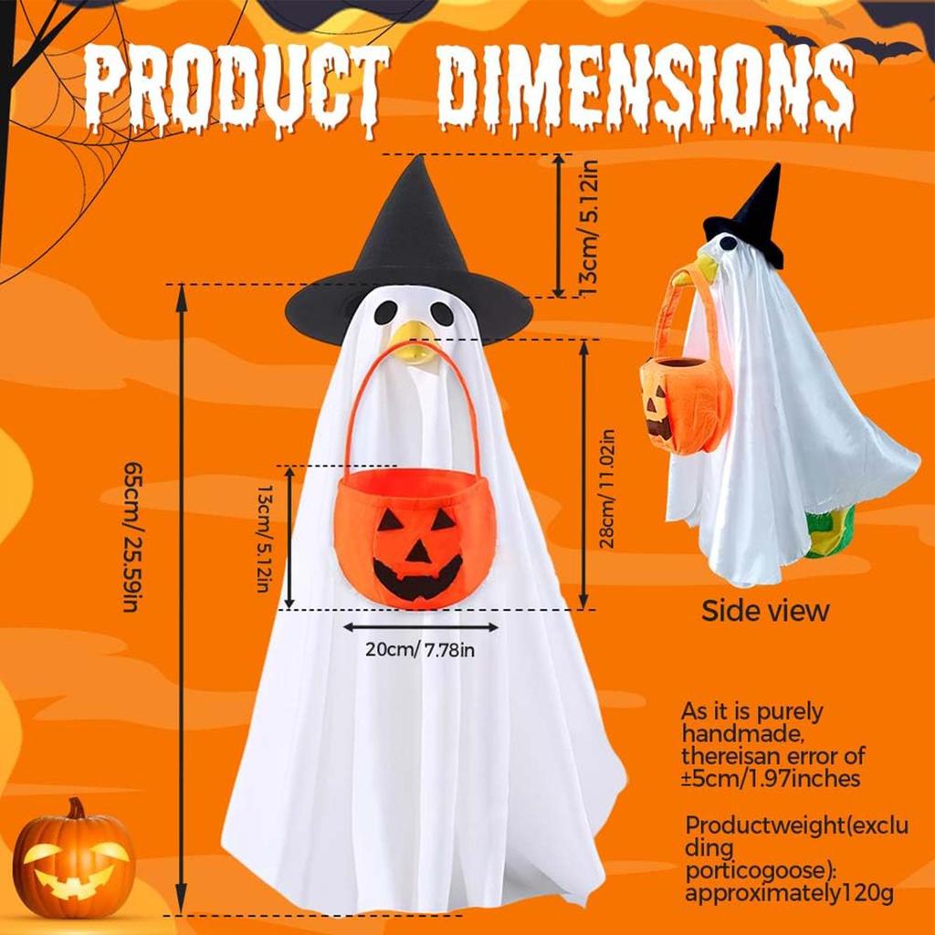 Porch Geese Halloween Outfit Lawn Geese Statue Ghost Clothing Yard Statue Clothing For Courtyard Garden Fall Season Homeowners