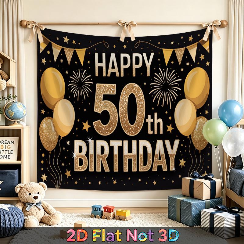 Party Backdrop Birthday 50Th Photo Booth Background Front Door Decor