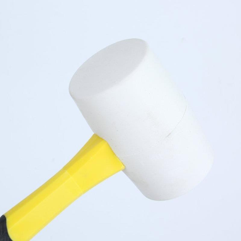 White Rubber Mallets With Fiberglass Handle High Density Nonslip Grip 5kg Impact Force For Woodworking And DIY Projects