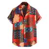 Men's Retro 90s Printed Shirts Hawaiian Short Sleeved Button Up Shirt Tropical Vacation Beach Shirt Men's Casual Loose Tops