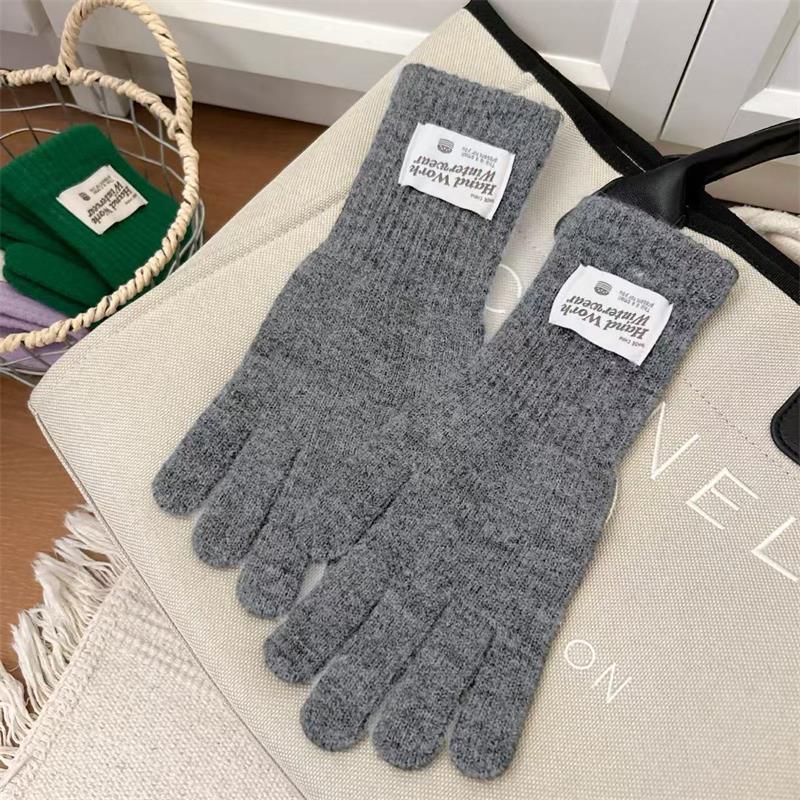 Womens Ladies Warm Winter Thick Thermal Woolen Knitted Touch Screen Gloves
