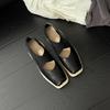 Korean version of ballet shoes 8CM inner height increase short shoes 2025 new straw platform cross with wedge heel single shoes