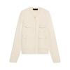 Zaprha 2025 Autumn New French Style Design Sense Pocket Decoration Round Neck Long Sleeve Knitted Outerwear 6427021