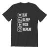 Eat Sleep Fish Repeat Funny TShirt for Men 100 Cotton Leisure  Plus Size Printed Tshirt  XL6XL Tshirts for Men