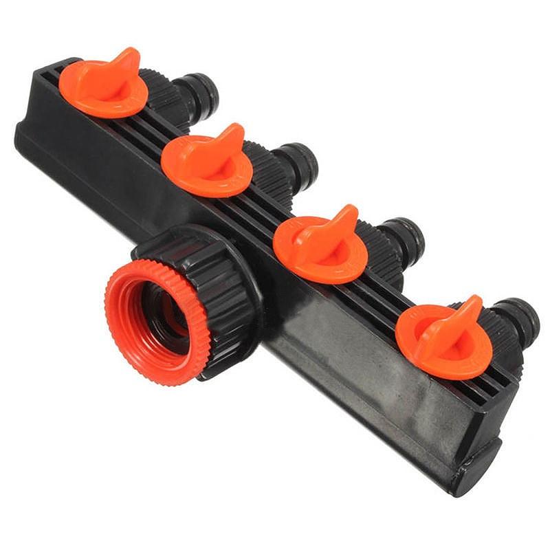 Hot Garden 4 Way Tap Connectors Hose Pipe Splitter Plastic Drip Irrigation Water Connector