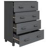 Vidaxl Komoda Hamar, Ciemnoszara, 79X40X103,5 Cm, Lite Drewno Sosnowe