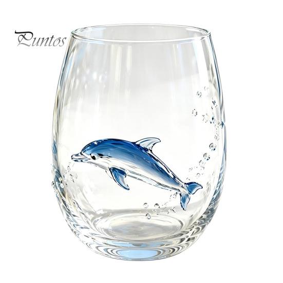 Handgefertigtes Künstlerisches Glasware Oktopus Glasbecher, 350ml Stielloses Weinglas, Wal Delfin Schildkröte Lebendiges Tentakel Design Becher Meeresbewohner Trinken