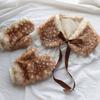 Warm Gloves Deer Pattern Thickened Plush Gloves Collar Leg Cuffs Christmas Themed Adjustable Straps Winter Headgear