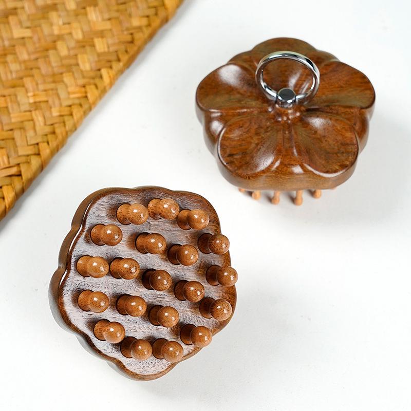 Solid Wood Abdominal Massage Brush for Belly and Meridian Relief