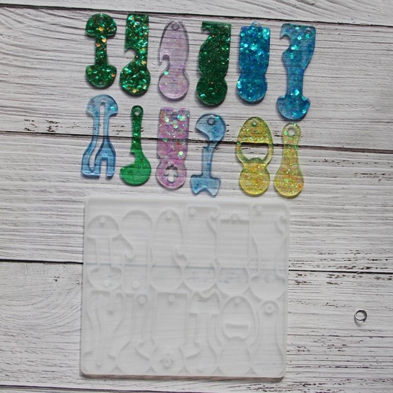 Reusable Silicone Trolley Tokens Mould Flexible Resin Keychain Crafting Tool for Homemade Decoration Projects Supplies