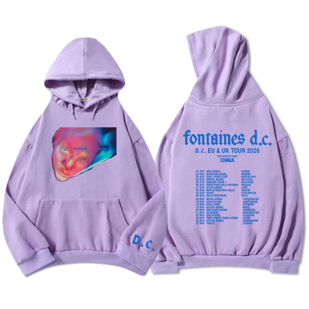 Fontaines D.C. Hoodies DOPAMINE Chamber DC EU & UK Tour 2026 Sweatshirt Long Sleeve Casual Hooded Pullovers Graphic Print Hoody