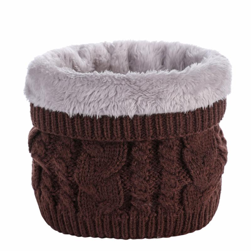 Autumn and Winter Outdoor Velvet Scarf Thickened Neck Cover Versatile Classic Twist Knitted Wool Warm Scarf Winter