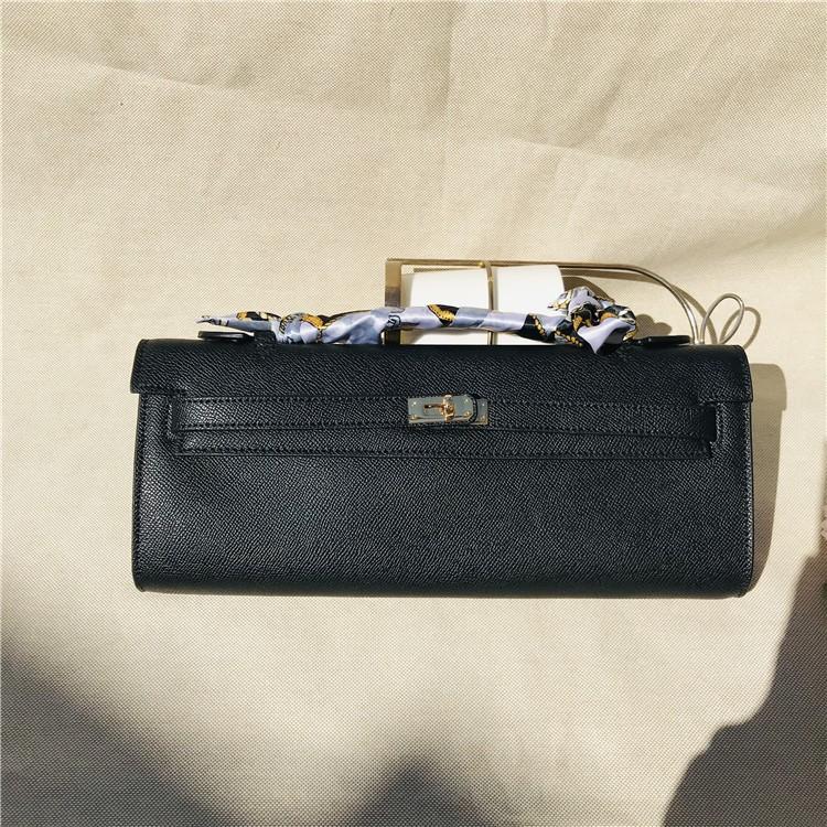 New KL Long Handbag Cowhide Women's Bag Fashion Temperament Bag Crocodile Pattern Palm Pattern Tide