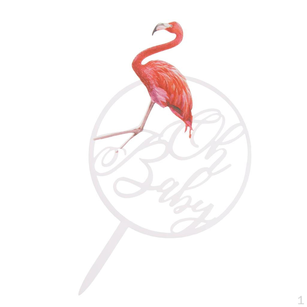 

Flamingo Acrylic Cake Topper Kids Birthday Shower Decoration C