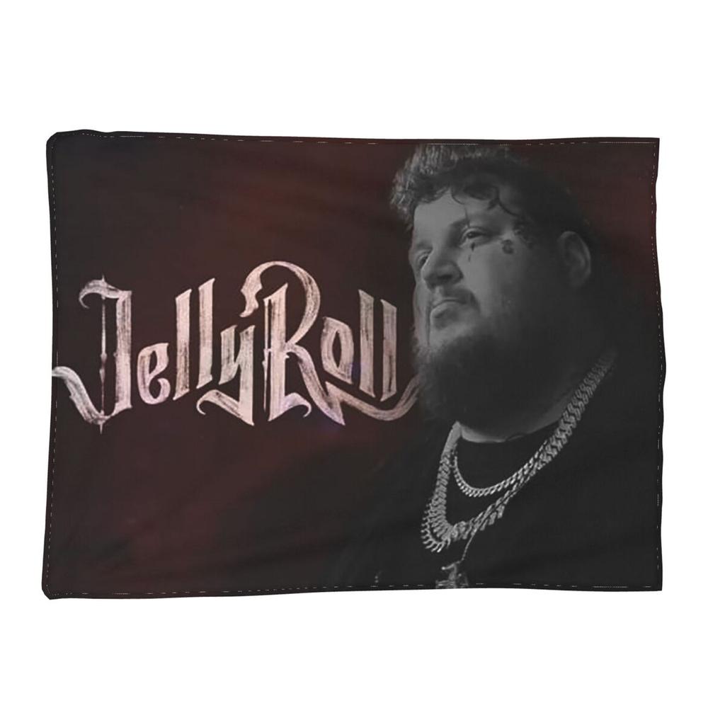 Jelly Roll Beautifully Broken Tour Rapper Blanket Soft Flannel Throw Blanket Plush for Bed Living room Picnic Travel Couch