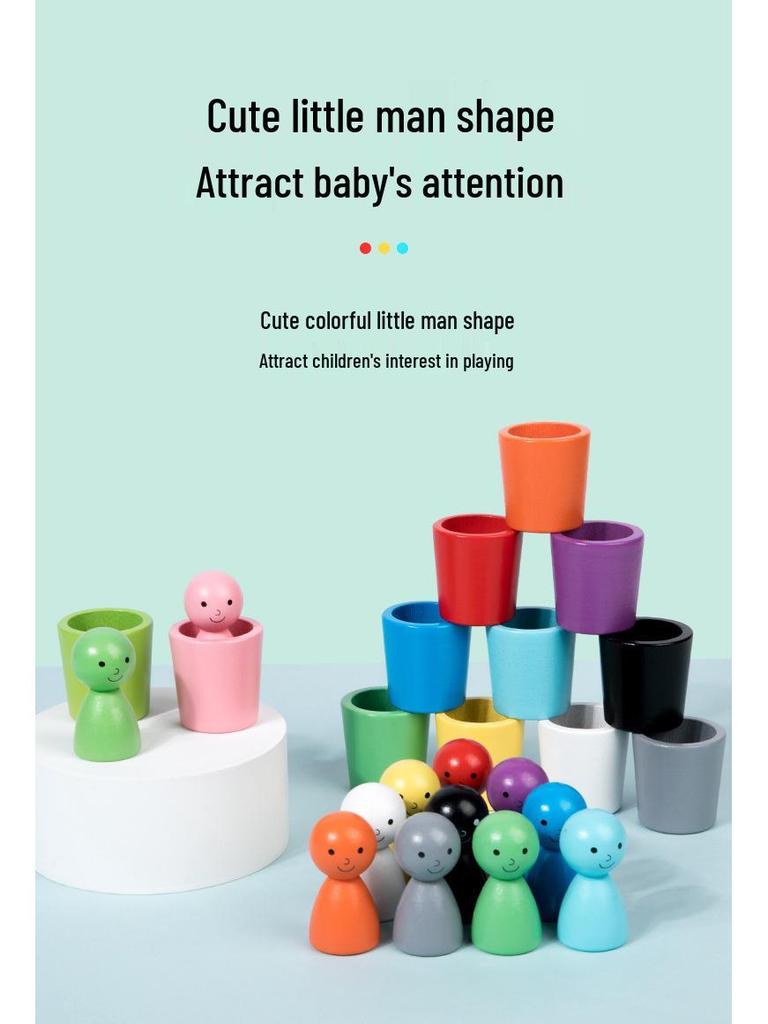 Kids' Educational Color Sorting and Cup Stacking Game for Hand-Eye Coordination