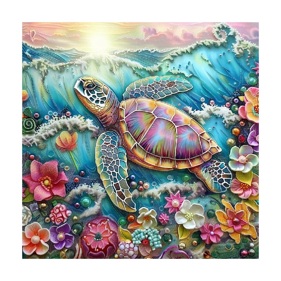 

RUOPOTY набор акриловых картин по номерам морская черепаха раскраска по номерам животные картина для подарка своими руками 40x40 см/16x16 дюймов без рамки 40x40cm NO Frame