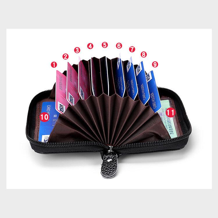 Geantă de mână din piele naturală pentru carduri de credit, pentru bărbați și femei, pentru carduri VIP, pentru ID, subțire, cu fermoar, pentru afaceri, pentru organe