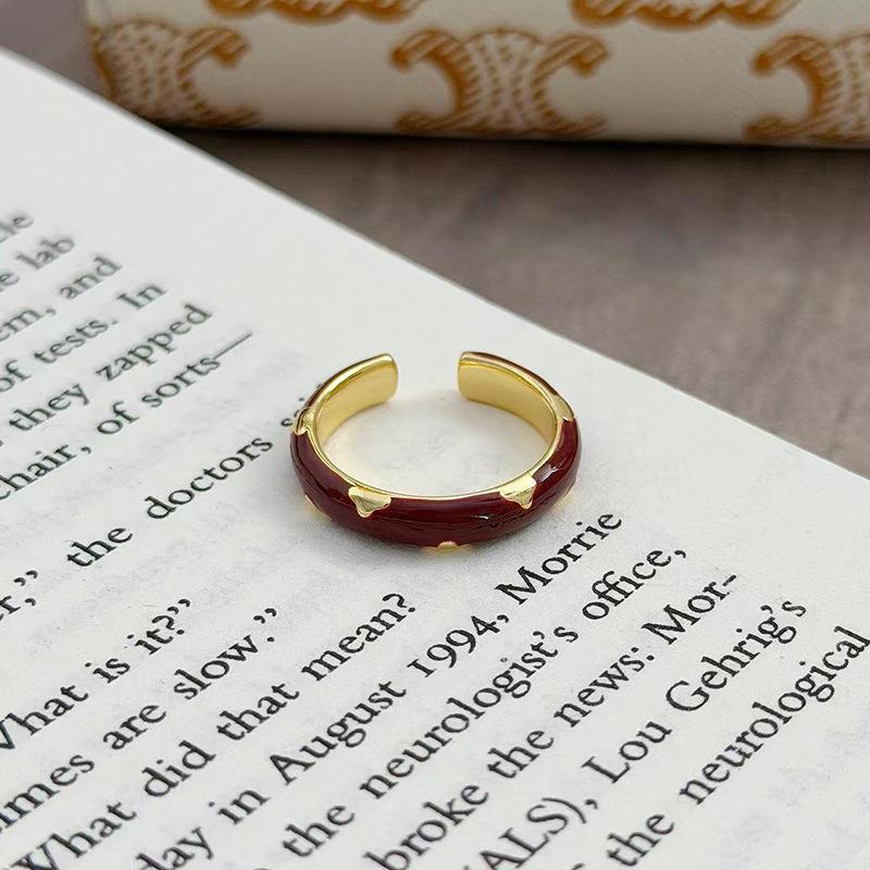 Δαχτυλίδι Στυλό Ζιρ***** με Κόκκινη Σταγόνα Λαδιού Άγκυρας Πρωτοχρονιάς Τυχερό Ρετρό Ελαφριά Πολυτέλεια Νότα Νίκης Δαχτυλίδι Δείκτη Γυναικείο