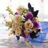 6 Forks 12 Heads Simulated Roses Bright Colors Realistic Appearance Artificial Flowers Photo Props Home Decor