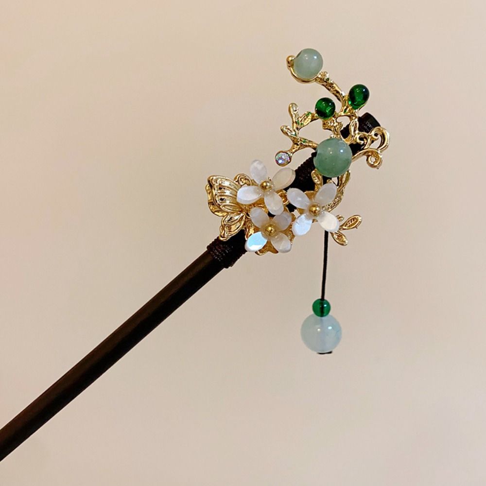 

Палочка для волос в китайском стиле, деревянная вилка для волос в виде цветка, элегантные палочки для волос ханьфу для женщин style4