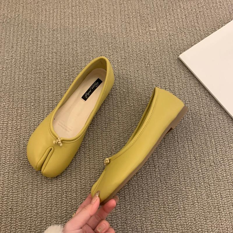 Tabis Ninja Boty Černé Puntíkované Baleríny Dělená Špička Mokasíny s Mašlí Dámské Mary Janes Baleríny Zapato Mujer