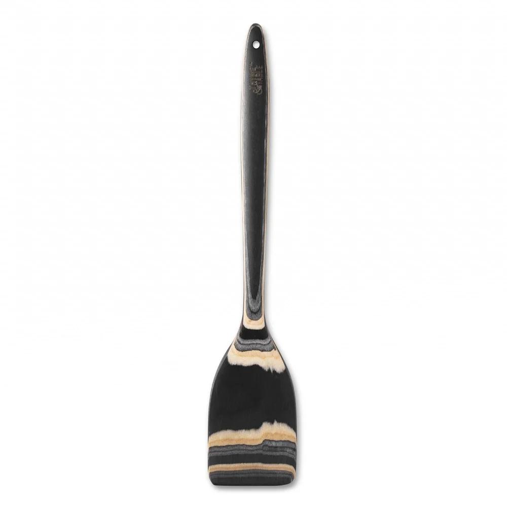 

Лопатка из дерева пакка Уникальный узор Черная ручка Устойчивая к пятнам и запахам Прочный кухонный инструмент Универсальный для переворачивания и сервировки Незаменимый United States