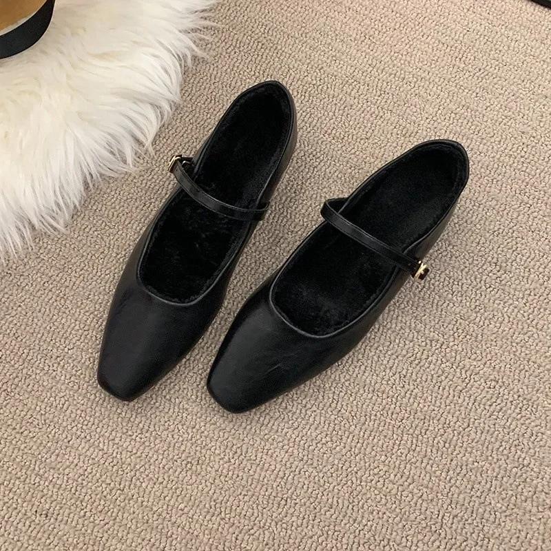 Fashion Shallow Shoes Women Vintage Square Toe Flat British Style Oxford Shoe Female Ballet Casual Loafers Brand