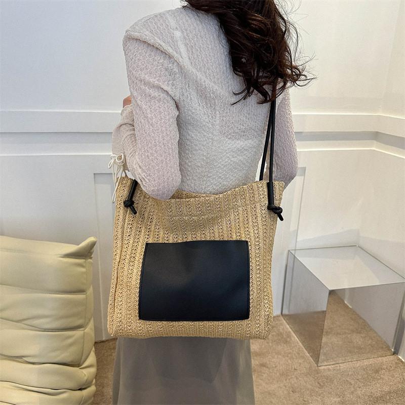 Fashionable Retro Woven Medium Sized Tote Bag For Everyday Use In Various Colors
