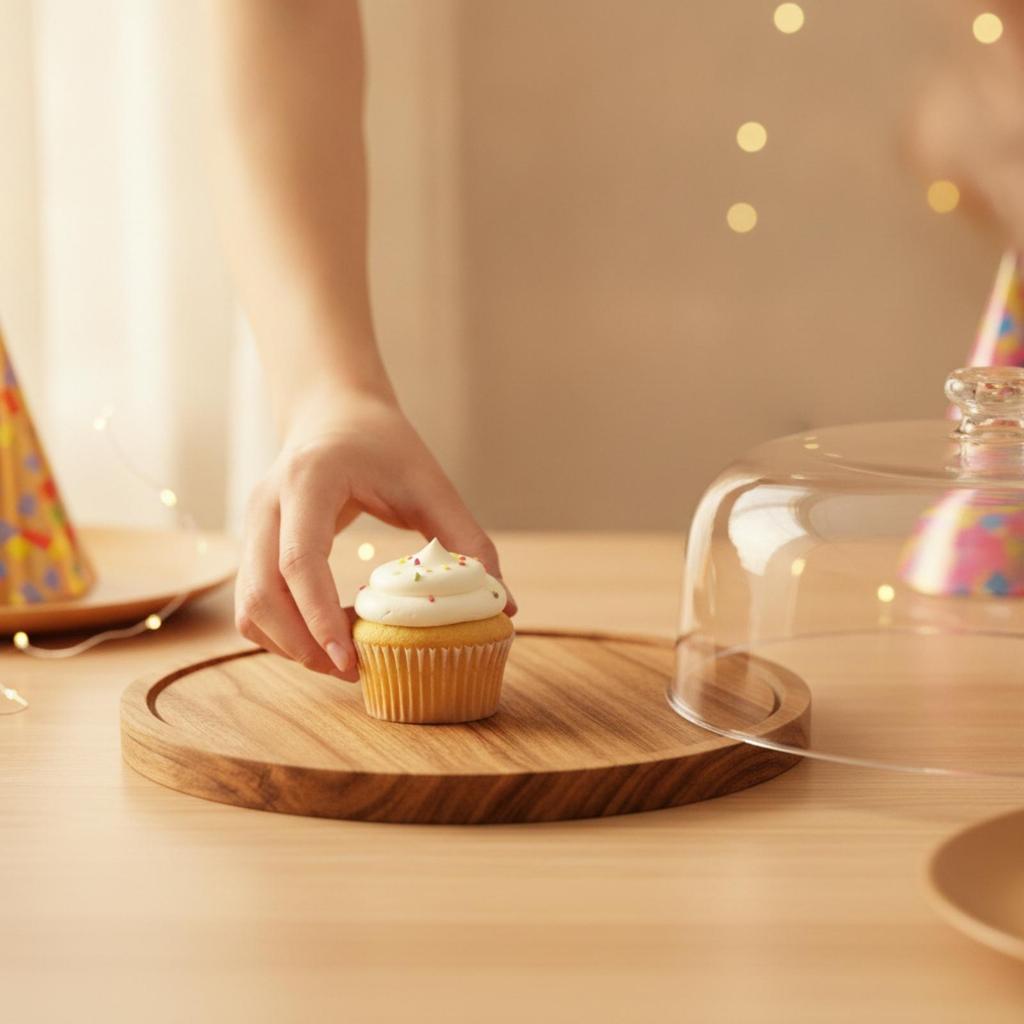 Transparent Cake Stand with Dome Lid | Dustproof, Holder Lid, for
