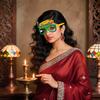 Indian Diwali Theme Decorative Paper Glasses, Lights Party Makeup And Dress Up Props