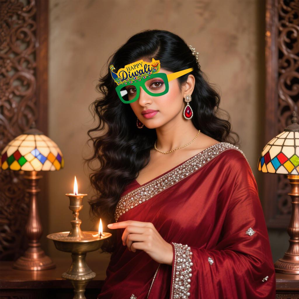 Indisches Diwali-Thema Dekorative Papierbrillen, Lichter Party Make-up und Verkleidungs-Requisiten