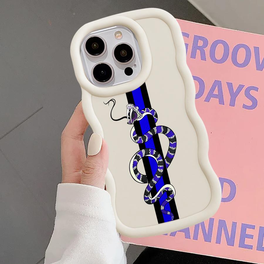 Soft Phone Cover Case for iPhone 17 Air XR 13 14 8 11 12 15 Plus 16 Pro Max Classic Street Snake Line