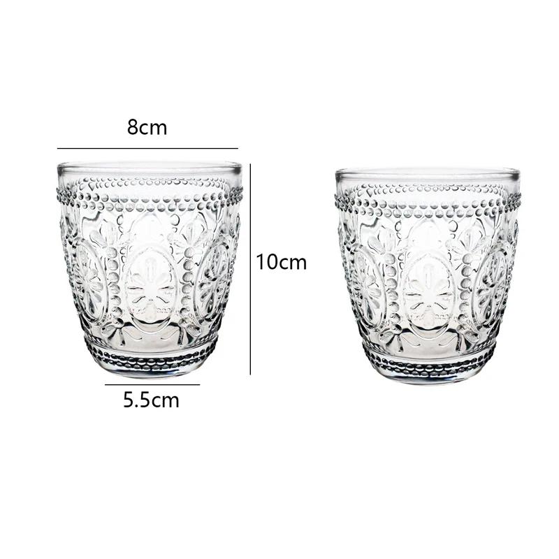 

10.3oz/11oz Sunflower Patterned Glass Cup Creative Drinking Glasses Transparent Cocktail Glass Party Luxury Juice Beverage Cups 2pcs