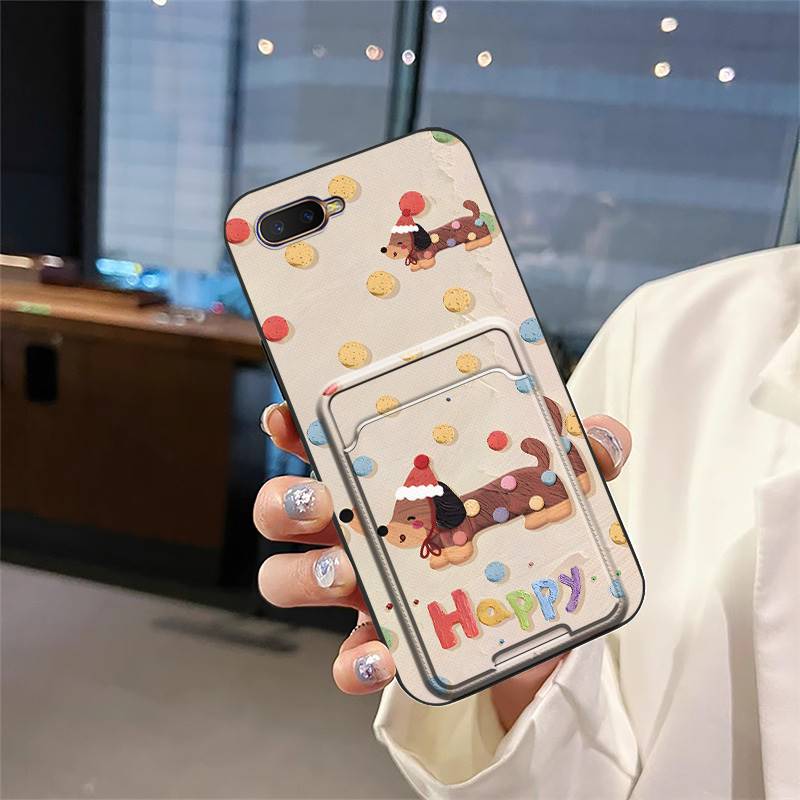 Back Cover Soft case Phone Case For OPPO K1/AX7 Pro/R17 NEO/R15X/Reno A Card bag Cartoon Full wrap Card sleeve Cute TPU