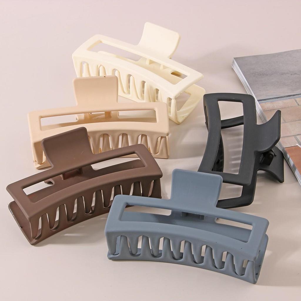 Extra Large 13CM Matte Rectangular Claw Clip, Women's Hair Styling Accessory