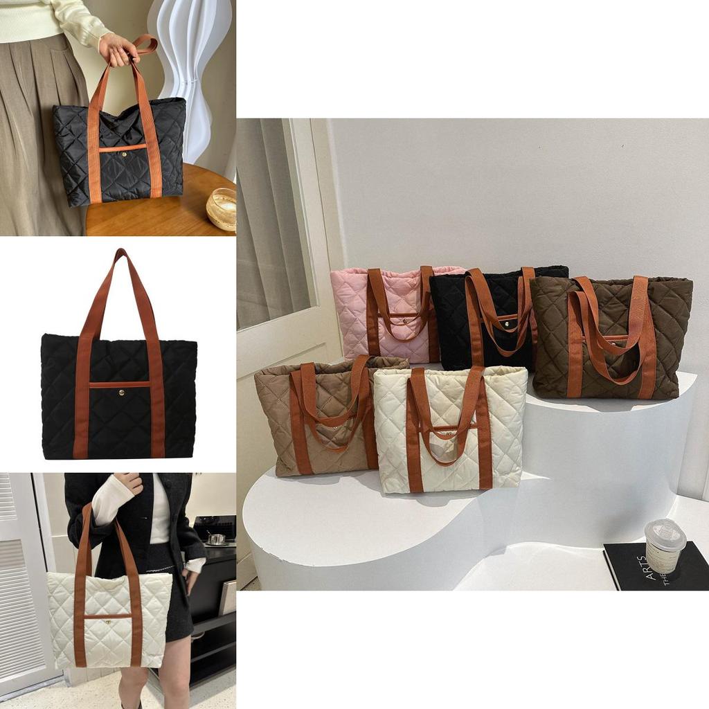 Urban Minimalist Fashionable Large Tote Bag For Women In Trendy Plaid Design Multiple Colors Available