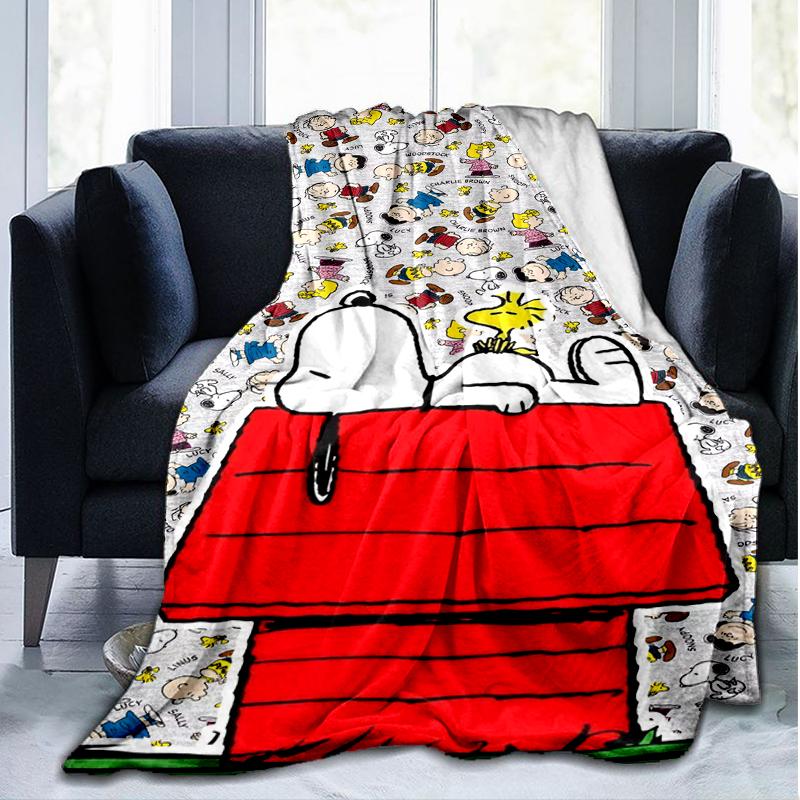 Snoopy's Adventure Print Flannel Blanket, Soft Warm Lightweight Throw Blanket for Living Room,Sofa Bed Camping Office