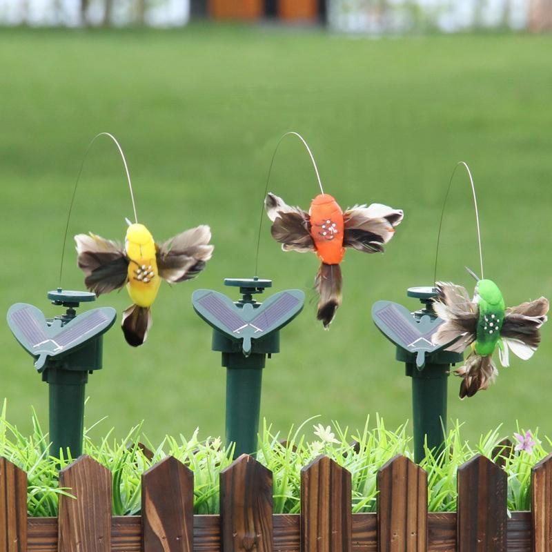 Garden Decoration Solar Powered Dancing Fluttering Butterflies Flying Humming Bird Garden Yard Outdoor Home Decoration Farmland