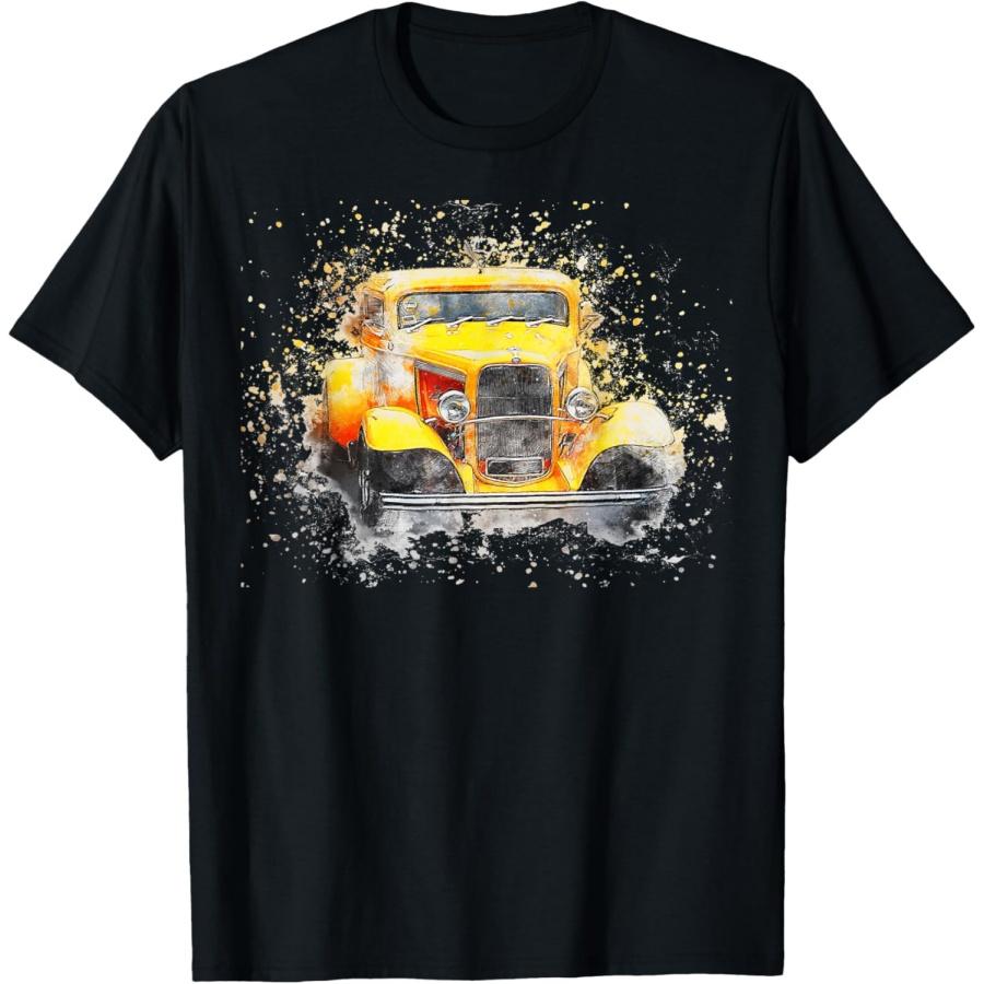 Old Vintage American Classic Car T-Shirt watercolor Retro T-Shirt XXXXXL чёрный