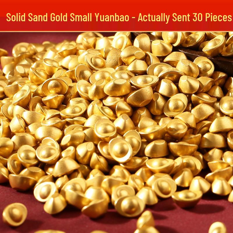 Gold-Plated Small Brass Abacus Ornament: Ruyi Wealth & Treasure Charm for Home or Desktop