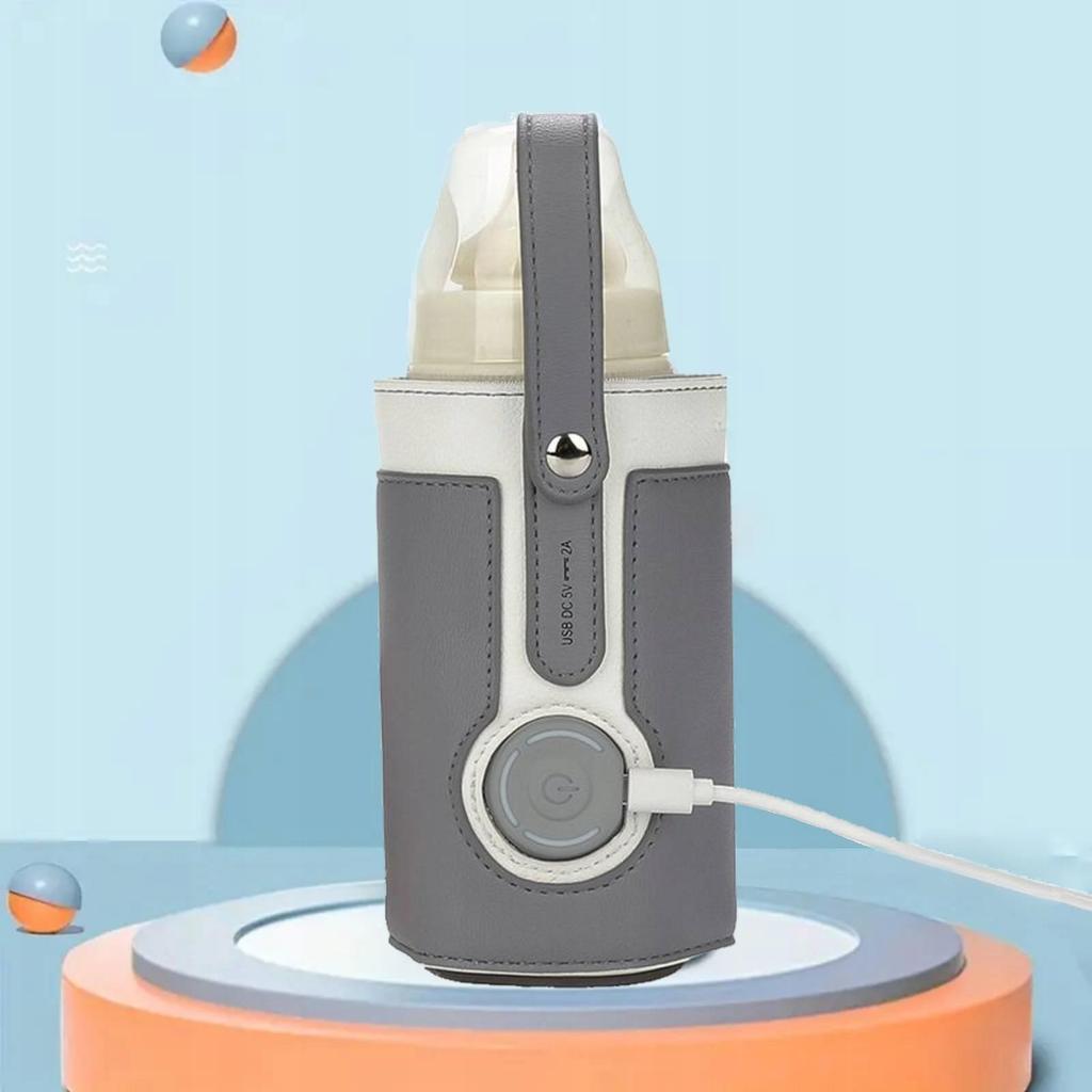 PRZENOŚNY PODGRZEWACZ TURYSTYCZNY DO BUTELEK ELEKTRYCZNY USB 5V 2A szary